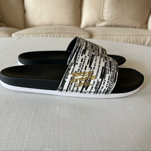 Adidas Synthetic Adilette Three Stripe Life Comfort Slides - Picture 9 of 17